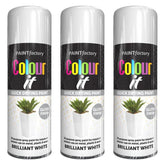 3X Paint Factory Brilliant White Gloss Spray Paint 400ml Spray Paint